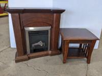 Fireplace and Side Table