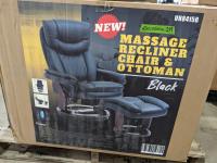 Black Massage Recliner Chair and Ottoman