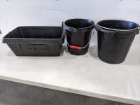 (3) Rubber Buckets