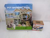 Pet Bathing Tool and No Shock Bark Collar
