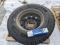Ironhead 11R24.5 Tire On 10 Bolt Aluminum Rim