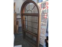 3 Ft X 6 Ft Arch Window, Single Wood Bed Frame and Decorative Mirror