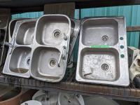 (7) Stainless Steel Sinks and (2) Cast Iron Sinks