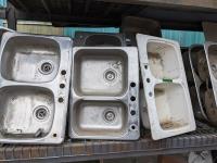 (7) Stainless Steel Sinks and (1) Cast Iron Sink