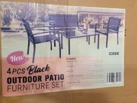 4 Piece Black Outdoor Patio Furniture Set 