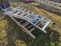 (4) Assorted Wood and Aluminum Ladders