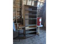 Wood Shelving, Small Table, Shelf, Barrel