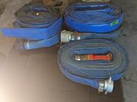 Qty of 2 Inch Lay Flat Hose & Spray Nozzle