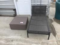 Wicker Lounge Chair and Side Table