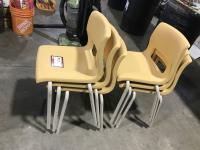 (6) Plastic Chairs w/ Metal Legs