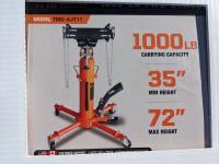 TMG Industrial 1100 lb Two Stage Telescopic Transmission Jack