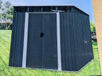 TMG Industrial 6 Ft X 8 Ft Galvanized Metal Pent Shed