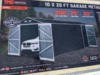 TMG Industrial 10 Ft X 20 Ft Metal Garage Shed with Double Front Doors