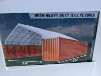 TMG Industrial 30 Ft X 40 Ft Pe Fabric Pro Series Container Peak Roof Shelter