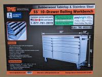 TMG Industrial TMG-WB5510S 55 Inch 10-Drawer Rolling Workbench