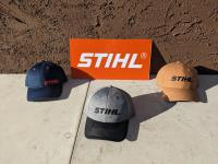 Small Stihl Sign & (3) Stihl Hats