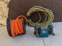 Air Hose with Reel, Air Hose & Small B&D Bench Grinder