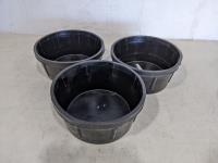 (3) 8 Inch Rubber Buckets