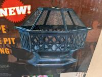 24 Inch Hex Shaped Outdoor Wood Burning Firepit 