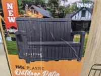 185L Plastic Outdoor Patio Storage Bench 