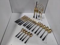 (2) 24 Piece Flatware Sets with Stand 