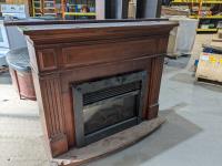Electric Fireplace in Wood Cabinet