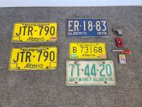 Qty of Vintage License Plates and Lighters