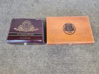 (2) Vintage Cigar Boxes with Pennies and Stamps