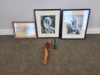 (3) Vintage Pictures, Totem Carving and Wallace Baker Carving