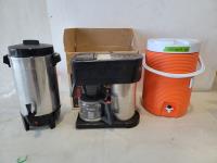 Tim Hortons Coffee Maker, Coffee Urn and Rubbermaid Water Cooler 