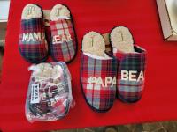 (3) Pieces Matching Family Bear Slippers Mens, Womens and Toddler Slipper 