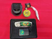 John Deere Pocket Knife & Lighter Set and Pocket Watch