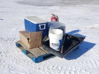 Oil Pans, Ice Box and Shop Rags 
