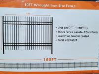 (16) 10 Ft X 7 Ft Wrought Iron Fence Panels