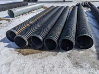 (6) (20±) Ft Corrugated Black Poly Pipe