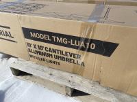 TMG Living TMG-LUA10 10 Ft Offset Patio Cantilever Umbrella w/ LED Lights and Aluminum Frame