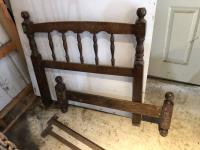 Single Bed Frame with Wood Headboard