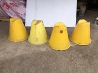 (4) Pipe Cone Stands