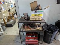 Bench, Vise, Grease Guns & Toolboxes with Contents