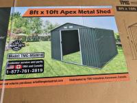 TMG Industrial  TMG-MS0810 8 Ft X 10 Ft Galvanized Apex Roof Metal Shed