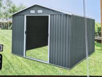 TMG Industrial TMG-MS0810  8 Ft X 10 Ft Galvanized Apex Roof Metal Shed