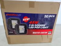(50) Solidfire 48W 3 Inch Square LED Pod Lights