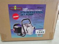 1.6 HP Shallow Well Portable Stainless Steel Jet Pump