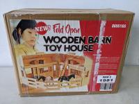 Fold Open Wooden Barn Toy House 