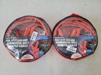 (2) Solidfire 4GA 20FT 500Amp Commercial Duty Booster Cable 