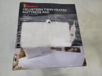 Velveteen Twin Heated Mattress Pad 