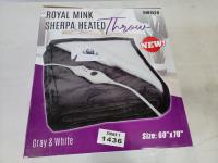 Royal Mink Sherpa Heated Throw 