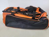 Black And Orange Duffle Bag On Wheels 