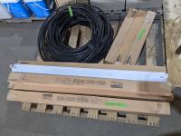 390 Ft of Fiber Optic Cable, (9) 2 Ft Light Fixtures and (18) 4 Ft Light Fixtures
