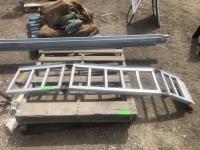 Aluminum 80 Inch ATV Ramps, Folding Saw Horse and (10) 8 Ft Metal Sign Posts
